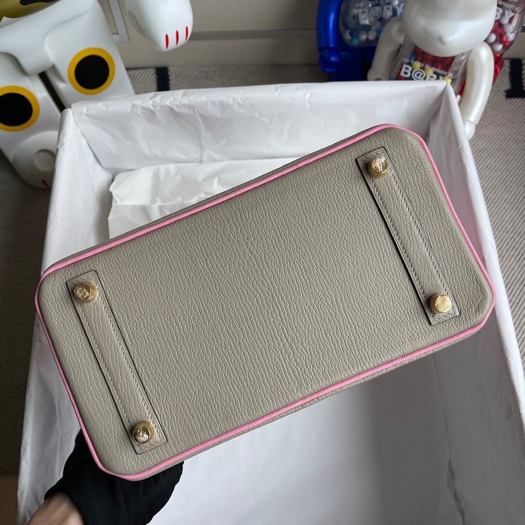 에르메스 버킨백25 에토프 핑크 금장 염소가죽